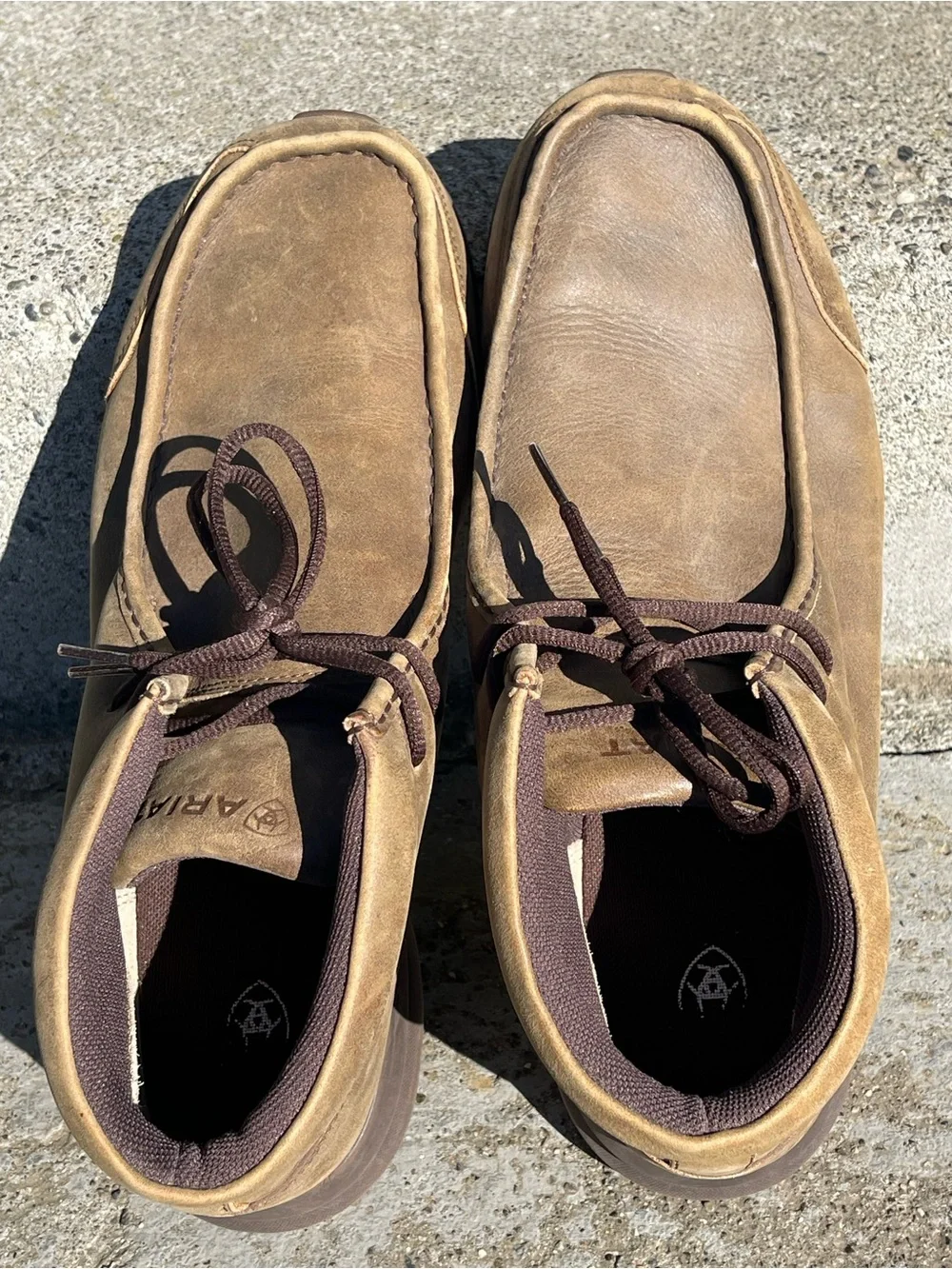 Ariat 10021723 Mens 12D Brown Leather Moc Toe Chukka Boots Casual Shoes